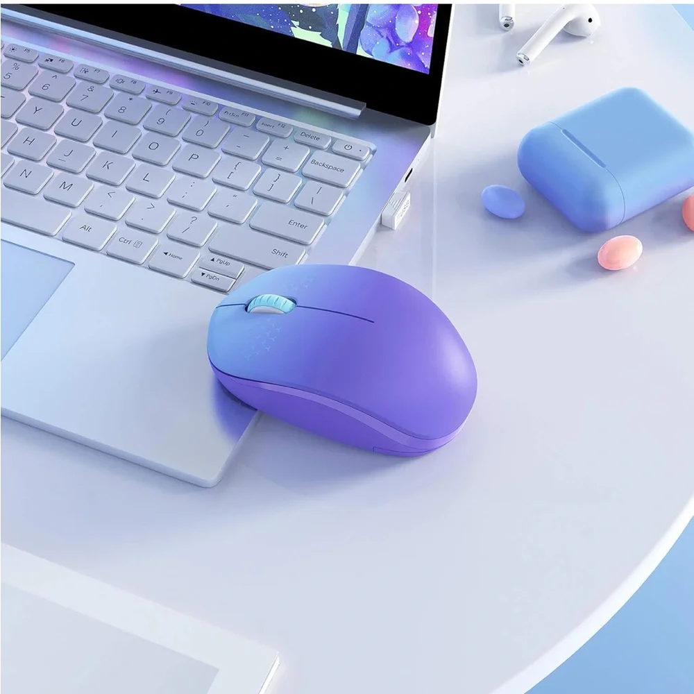 Purple and Blue Wireless Mouse